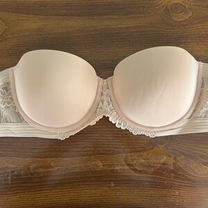 Maidenform Natural Boost Strapless Underwire Bra Padded Push Up Bra 40C
